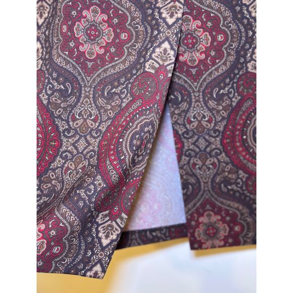 Vintage Briggs Size 8 Burgundy Brown Long Modest Skirt Back Zipper Paisley Print - Picture 4 of 8